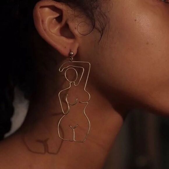 My Body is Art Dangle Earrings - Picture 2 of 2